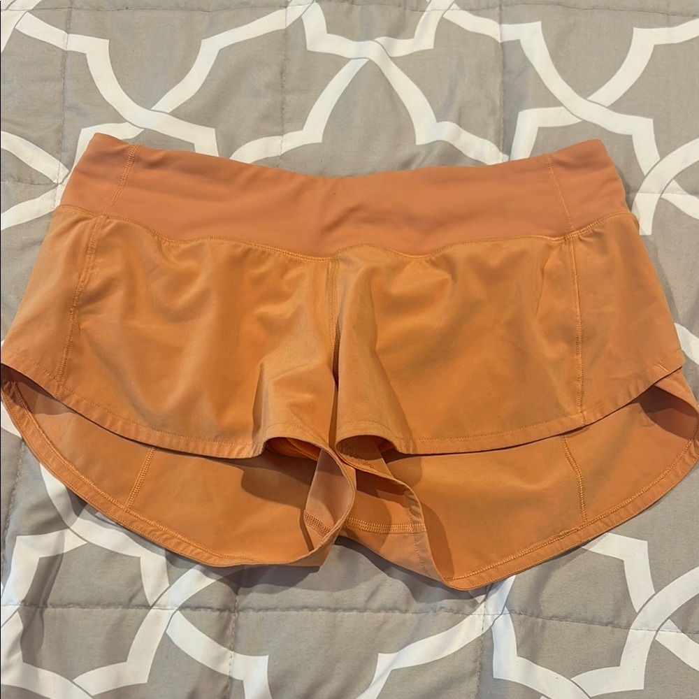 Lululemon Women's Speed Up Low Rise 2.5” Orange Athletic Shorts